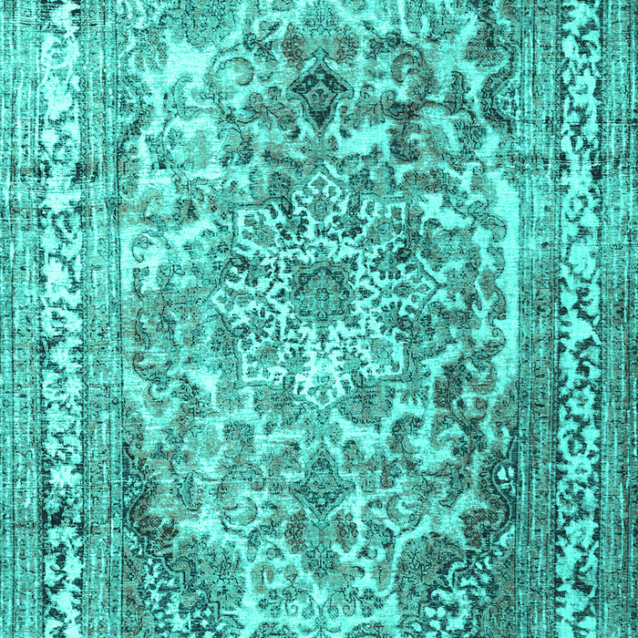 Machine Washable Persian Turquoise Traditional Area Rugs, wshtr3595turq