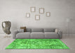 Machine Washable Persian Green Traditional Area Rugs in a Living Room,, wshtr3595grn