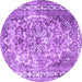 Round Persian Purple Traditional Rug, tr3595pur