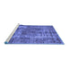 Sideview of Machine Washable Persian Blue Traditional Rug, wshtr3596blu