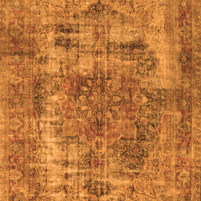 Serging Thickness of Machine Washable Persian Orange Traditional Area Rugs, wshtr3596org