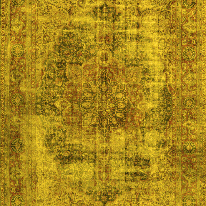 Machine Washable Persian Yellow Traditional Rug, wshtr3596yw