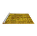 Sideview of Machine Washable Persian Yellow Traditional Rug, wshtr3596yw