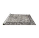 Sideview of Machine Washable Traditional Carbon Gray Rug, wshtr3597