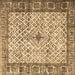 Square Persian Brown Traditional Rug, tr3597brn