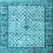 Square Persian Light Blue Traditional Rug, tr3597lblu