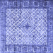 Square Persian Blue Traditional Rug, tr3597blu