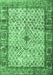 Machine Washable Persian Emerald Green Traditional Area Rugs, wshtr3597emgrn