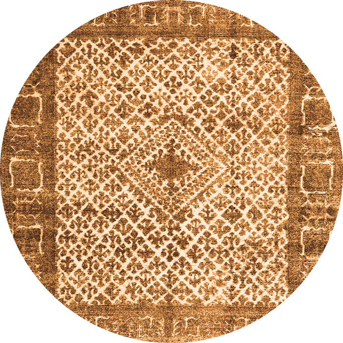 Machine Washable Persian Orange Traditional Area Rugs, wshtr3597org