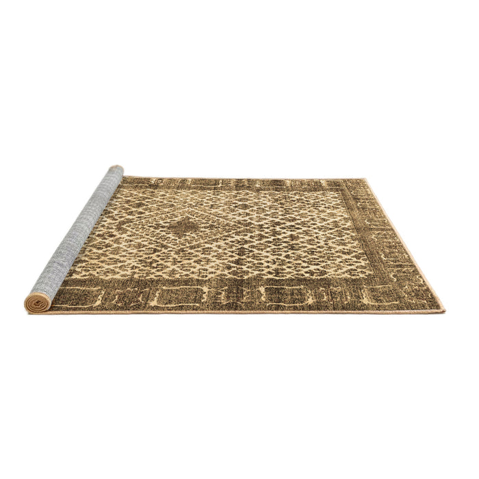 Sideview of Machine Washable Persian Brown Traditional Rug, wshtr3597brn