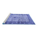 Sideview of Machine Washable Persian Blue Traditional Rug, wshtr3597blu