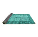 Sideview of Persian Turquoise Traditional Rug, tr3597turq