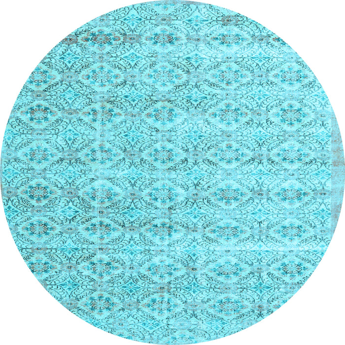 Round Persian Light Blue Traditional Rug, tr3598lblu