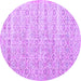 Round Machine Washable Persian Purple Traditional Area Rugs, wshtr3598pur