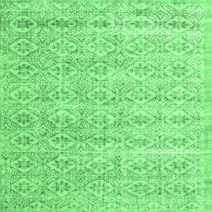 Square Persian Emerald Green Traditional Rug, tr3598emgrn