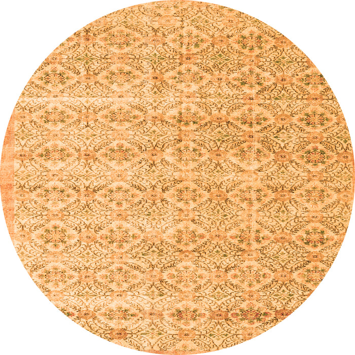 Square Persian Orange Traditional Rug, tr3598org