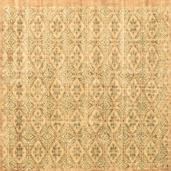Square Persian Brown Traditional Rug, tr3598brn