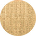 Round Persian Brown Traditional Rug, tr3598brn
