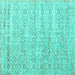 Square Persian Turquoise Traditional Rug, tr3598turq