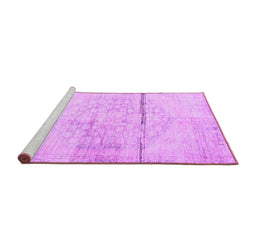 Sideview of Machine Washable Persian Purple Traditional Area Rugs, wshtr3599pur