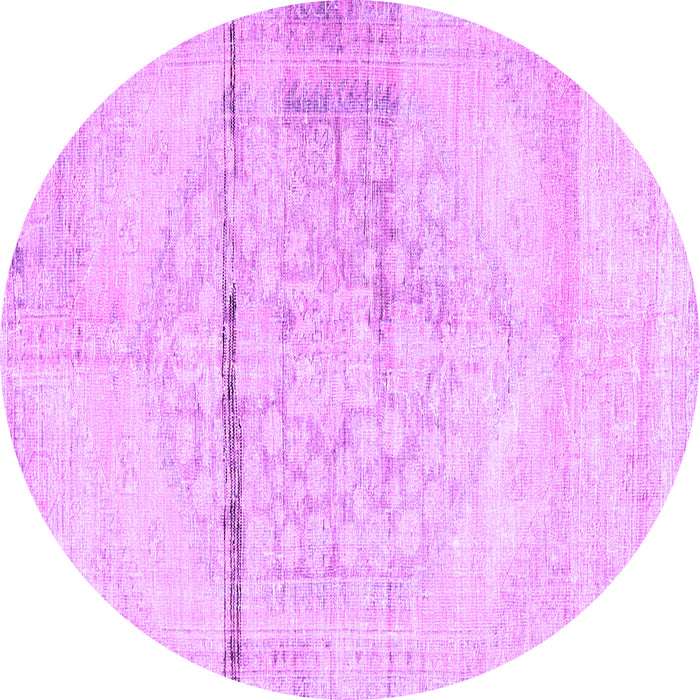 Round Machine Washable Persian Purple Traditional Area Rugs, wshtr3599pur