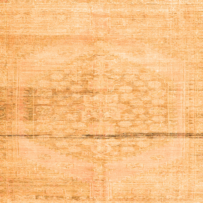 Round Machine Washable Persian Orange Traditional Area Rugs, wshtr3599org