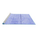 Sideview of Machine Washable Persian Blue Traditional Rug, wshtr3599blu