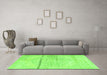 Machine Washable Persian Green Traditional Area Rugs in a Living Room,, wshtr3599grn