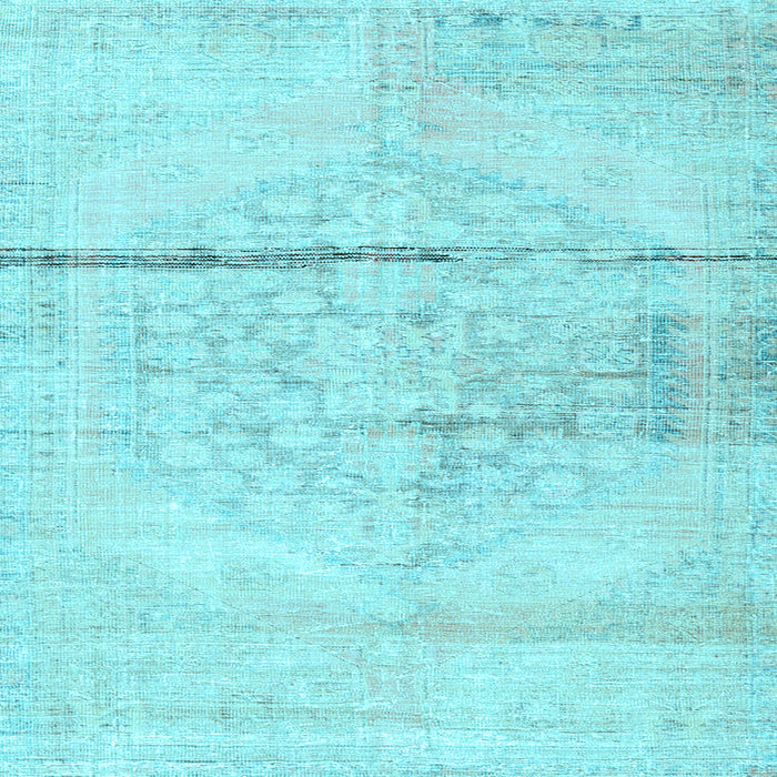 Square Machine Washable Persian Light Blue Traditional Rug, wshtr3599lblu