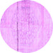 Round Persian Purple Traditional Rug, tr3599pur