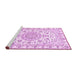 Sideview of Machine Washable Medallion Pink Traditional Rug, wshtr359pnk