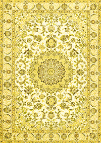 Medallion Yellow Traditional Rug, tr359yw