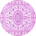 Round Medallion Pink Traditional Rug, tr359pnk