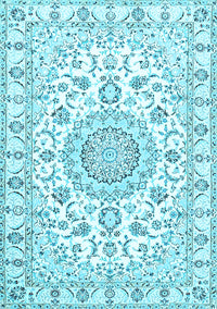 Medallion Light Blue Traditional Rug, tr359lblu