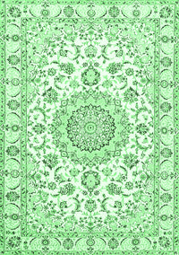 Medallion Emerald Green Traditional Rug, tr359emgrn