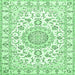 Square Medallion Emerald Green Traditional Rug, tr359emgrn