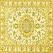 Square Medallion Yellow Traditional Rug, tr359yw