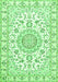 Serging Thickness of Machine Washable Medallion Green Traditional Area Rugs, wshtr359grn