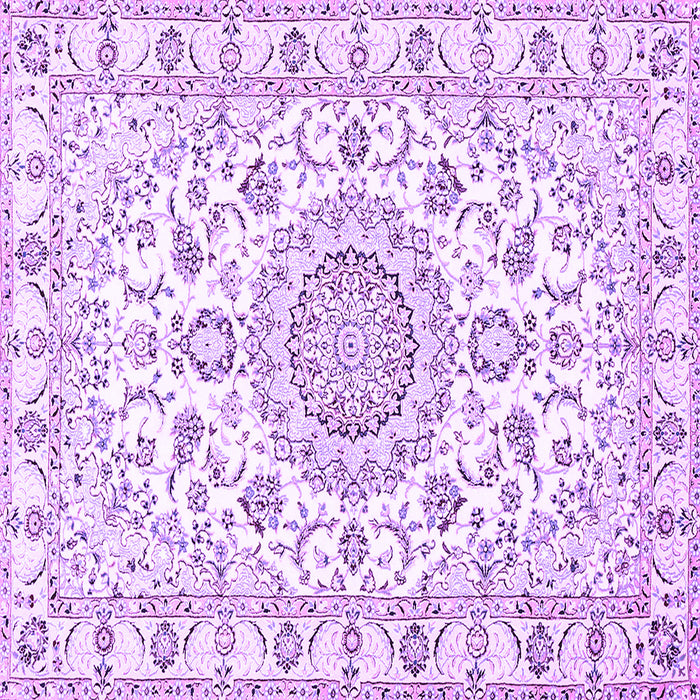Square Medallion Purple Traditional Rug, tr359pur