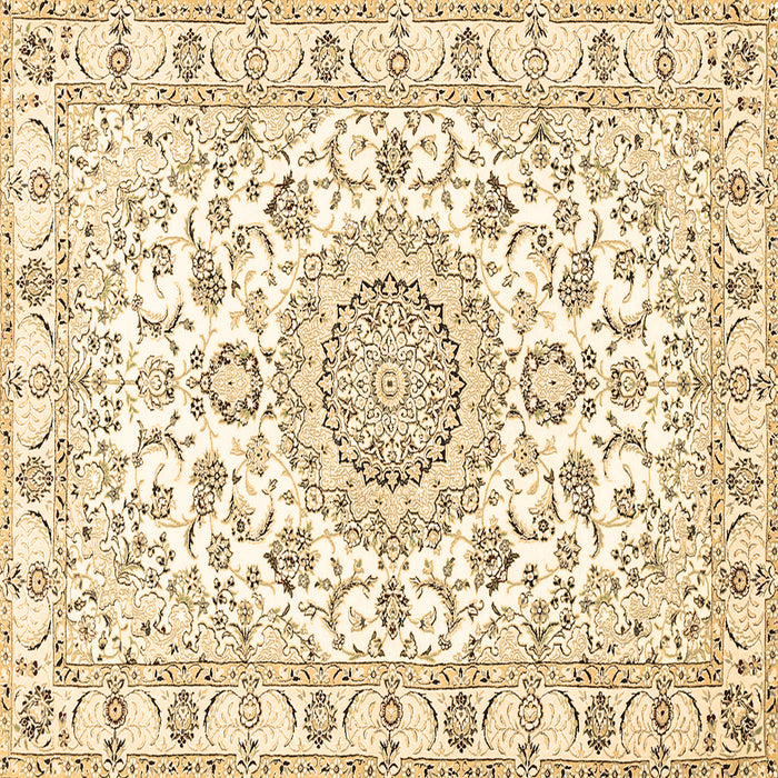 Square Machine Washable Medallion Brown Traditional Rug, wshtr359brn