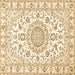 Square Medallion Brown Traditional Rug, tr359brn