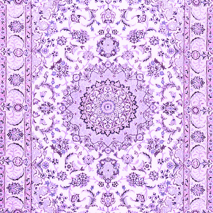 Machine Washable Medallion Purple Traditional Area Rugs, wshtr359pur