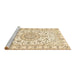 Sideview of Machine Washable Medallion Brown Traditional Rug, wshtr359brn