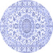 Round Medallion Blue Traditional Rug, tr359blu