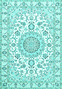 Medallion Turquoise Traditional Rug, tr359turq