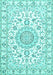 Medallion Turquoise Traditional Rug, tr359turq