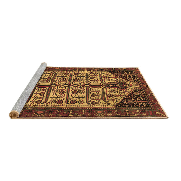 Sideview of Machine Washable Persian Brown Traditional Rug, wshtr35brn