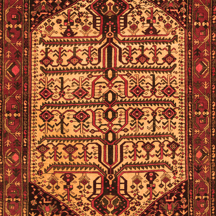 Serging Thickness of Machine Washable Persian Orange Traditional Area Rugs, wshtr35org