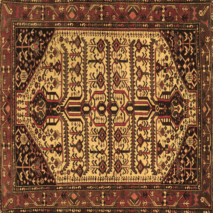 Square Machine Washable Persian Brown Traditional Rug, wshtr35brn
