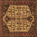 Square Machine Washable Persian Brown Traditional Rug, wshtr35brn